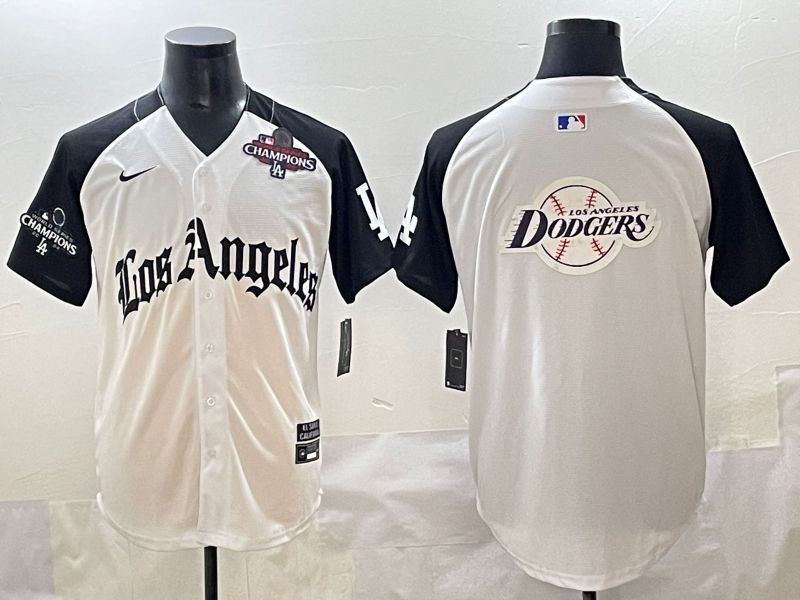 Men 2025 Los Angeles Dodgers Blank White black Five generations Joint Name Nike MLB Jersey style 52633->los angeles dodgers->MLB Jersey